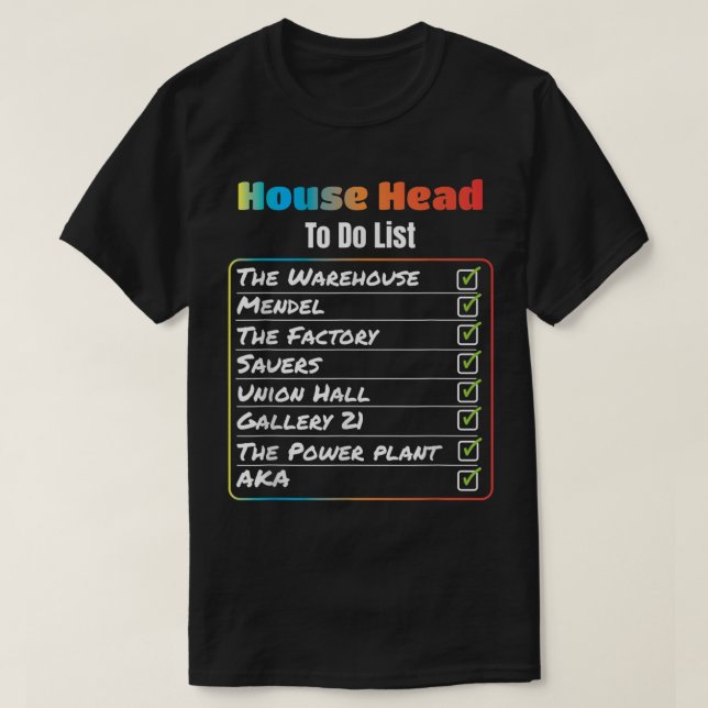 House Head To Do List chicago House Music T Shirt (Design vorne)