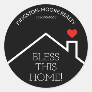 House Heart Custom Realtor Business Runder Aufkleber