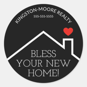 House Heart Custom Realtor Business Runder Aufkleber