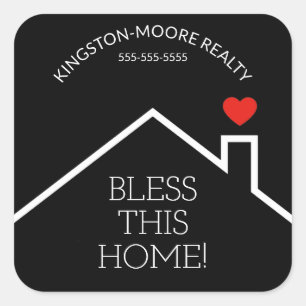 House Heart Custom Realtor Quadratischer Aufkleber