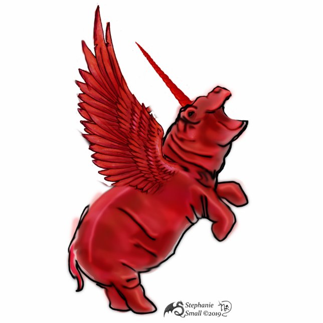 House HIppocorn Skulptur Hippo Unicorn Freistehende Fotoskulptur (Vorne)