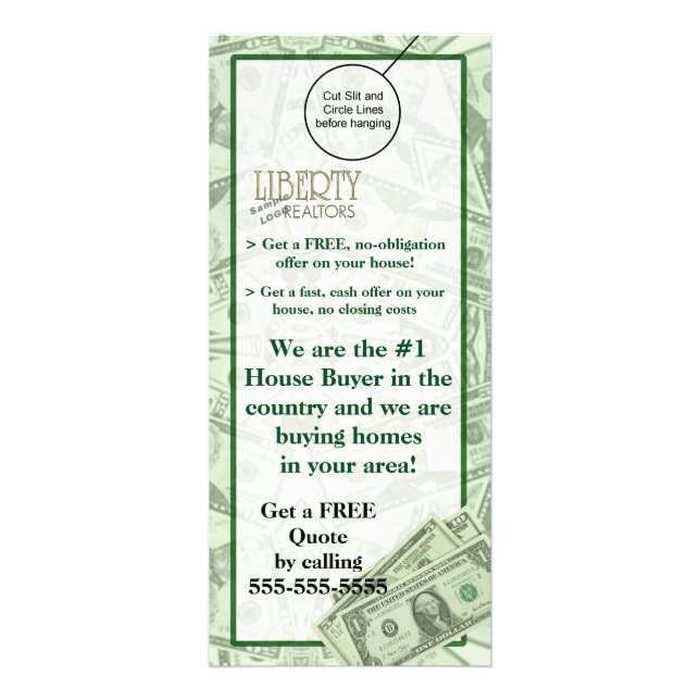 House Home Buyer Door Hanger Brochure Flyer Hanger Werbekarte (Vorne)