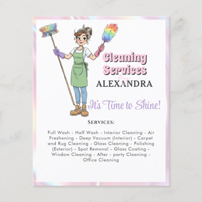 House Keeping Maid House Cleaning Service Pink Flyer (Vorne)