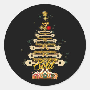 House Key Sold verkauft Weihnachtsbaum WeihnachtsW Runder Aufkleber