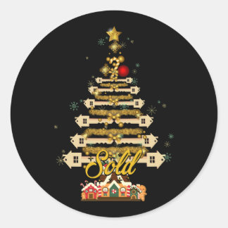House Key Sold verkauft Weihnachtsbaum WeihnachtsW Runder Aufkleber