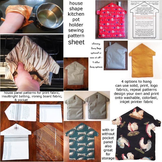 House Kitchen Potholder Nähmuster herunterladen Poster (Von Creator hochgeladen)