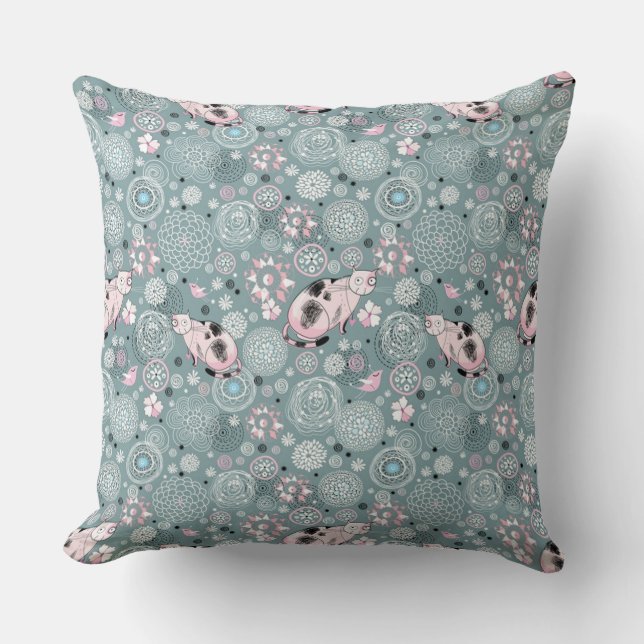 House Kitty Pattern Kissen (Vorderseite)