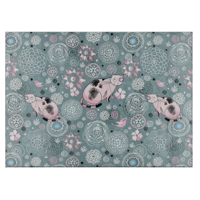 House Kitty Pattern Schneidebrett (Vorderseite)