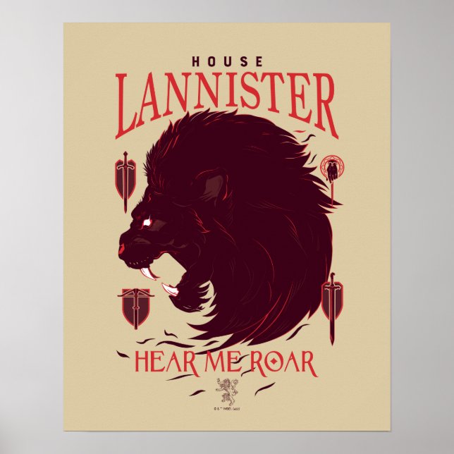 House Lannister - Hören Sie mich Roar Poster (Vorne)