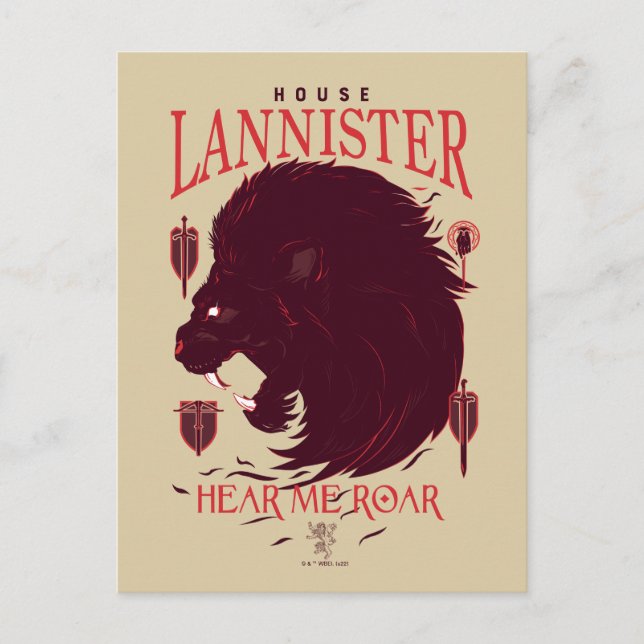 House Lannister - Hören Sie mich Roar Postkarte (Vorderseite)