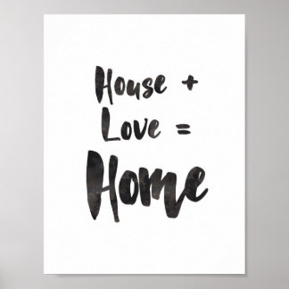 House + Liebe = Zuhause Art Print Poster