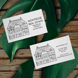 House Line Art Minimal Custom Real Anwesen Visitenkarte