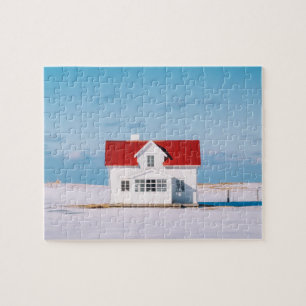 House Lofoten Norwegen Reisen Outdoor Winter Snow Puzzle