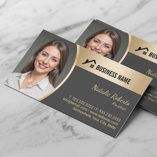 House Logo Real Anwesen Agent Gold Realtor Foto Visitenkarte