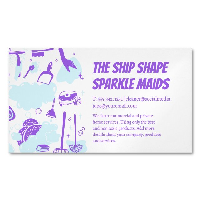 House Maid Cleaning Service and Supplies Magnetische Visitenkarte (Vorderseite)