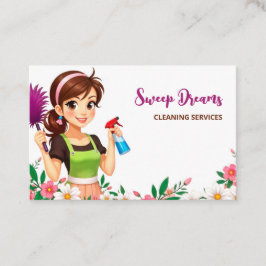 House Maid Floral QR Visitenkarte