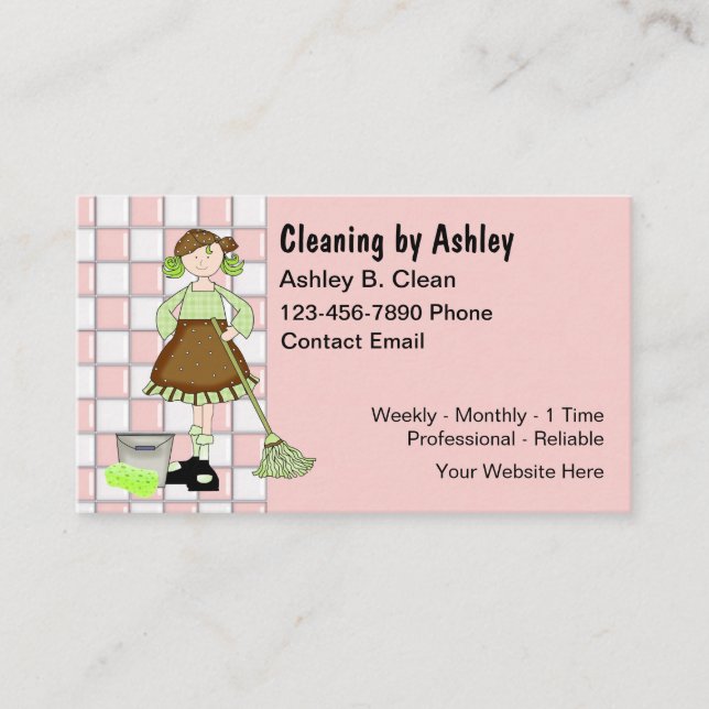 House Maid Retro Business Cards  Visitenkarte (Vorderseite)
