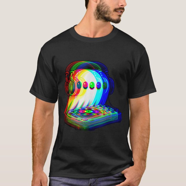 House Music Ghost Dj optische Illusion Edm T-Shirt (Vorderseite)