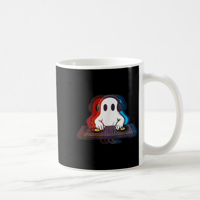 House Music Ghost Optical Illusion Boo Edm Hallowe Kaffeetasse (Rechts)