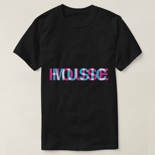 House Music Glitch Optical Illusion - EDM Rave DJ T-Shirt (Design vorne)