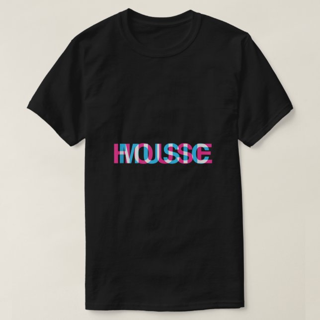 House Music Glitch Optical Illusion EDM Rave DJ T T-Shirt (Design vorne)