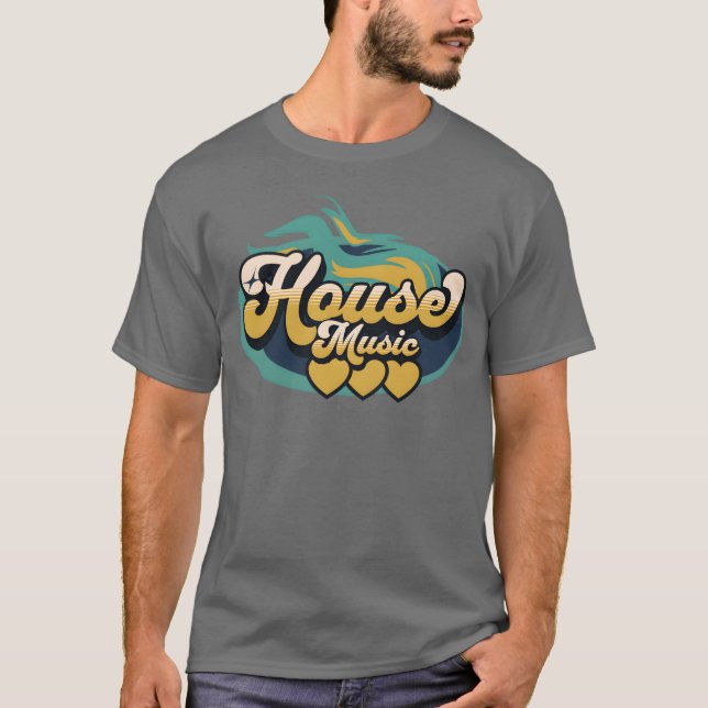 House MUSIC House Music Heat Marine bluesand T-Shirt (Vorderseite)