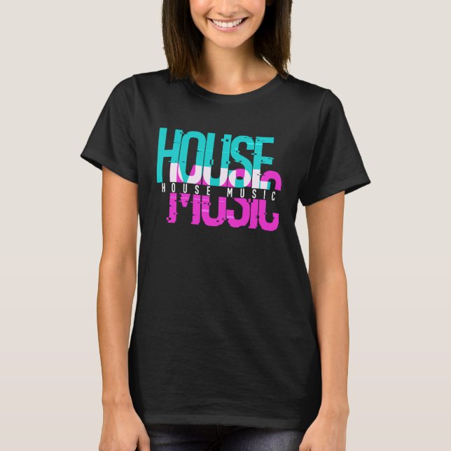 House Music Rave EDC EDM Techno Festival Moon and  T-Shirt (Vorderseite)