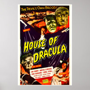 House of Dracula 1945 Film POSTER DRUCK A4A2 40er