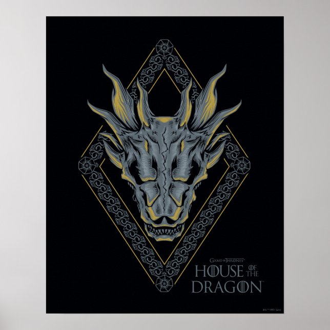 HOUSE OF THE DRAGON Balerion Skull Diamond Crest Poster (Vorne)