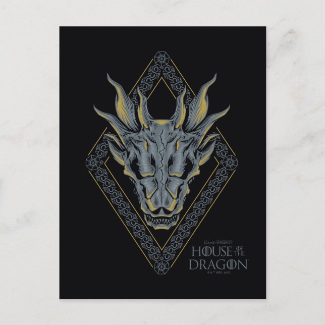 HOUSE OF THE DRAGON Balerion Skull Diamond Crest Postkarte (Vorderseite)
