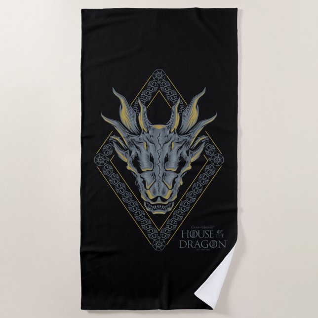 HOUSE OF THE DRAGON Balerion Skull Diamond Crest Strandtuch (Vorderseite)