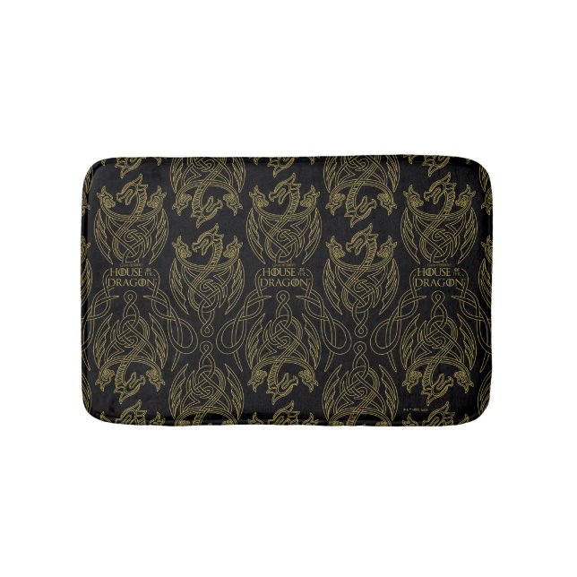 HOUSE OF THE DRAGON | Gold Filigree Dragon Pattern Badematte (Vorderseite)