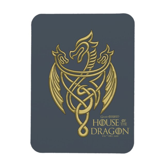 HOUSE OF THE DRAGON Golden Filigree Dragon Crest Magnet (Vertikal)