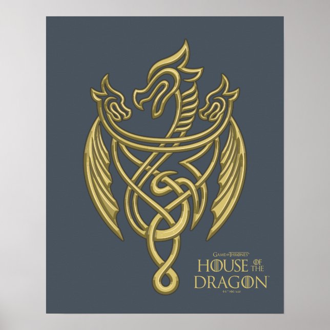 HOUSE OF THE DRAGON Golden Filigree Dragon Crest Poster (Vorne)