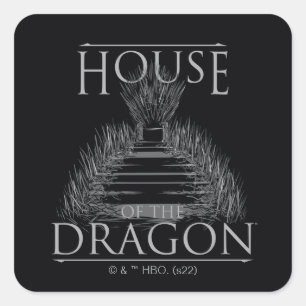 HOUSE OF THE DRAGON Iron Throne   Graphic Quadratischer Aufkleber
