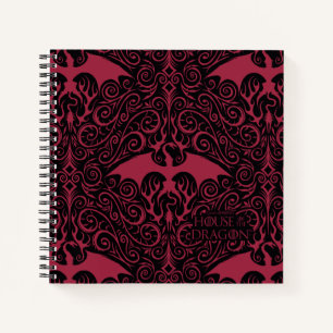 HOUSE OF THE DRAGON Red Dragon Filigree Pattern Notizbuch