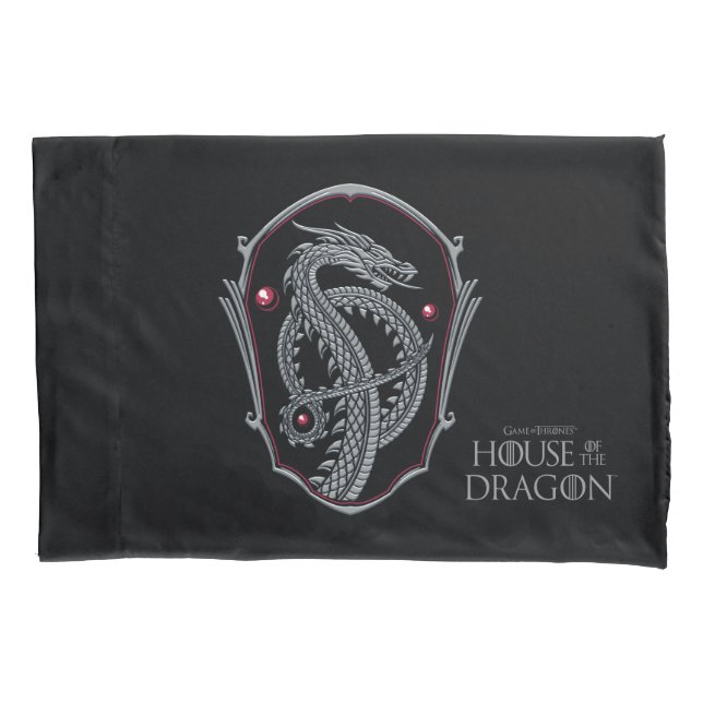 HOUSE OF THE DRAGON | Silver Dragon Crest Kissenbezug (Vorderseite)