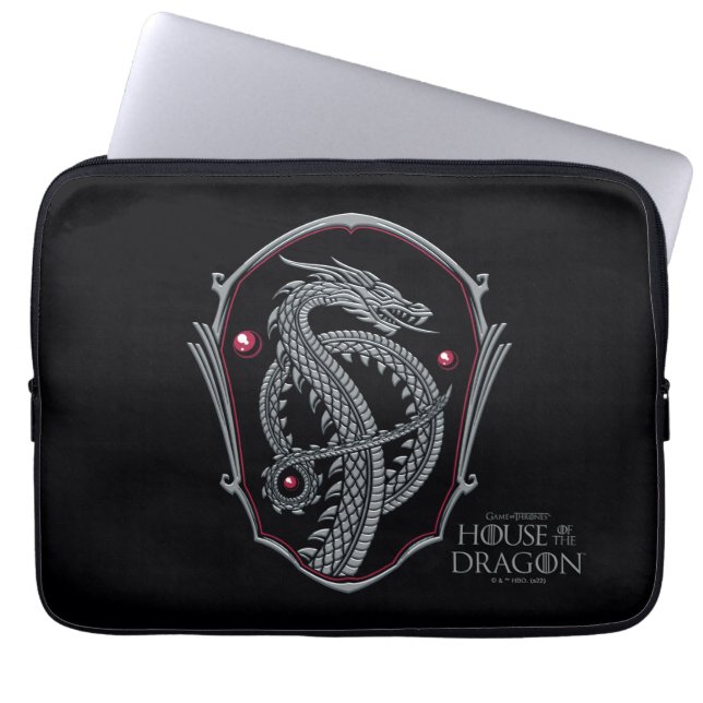 HOUSE OF THE DRAGON Silver Dragon Crest Laptopschutzhülle (Vorderseite)