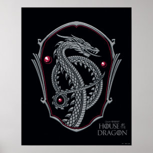 HOUSE OF THE DRAGON Silver Dragon Crest Poster