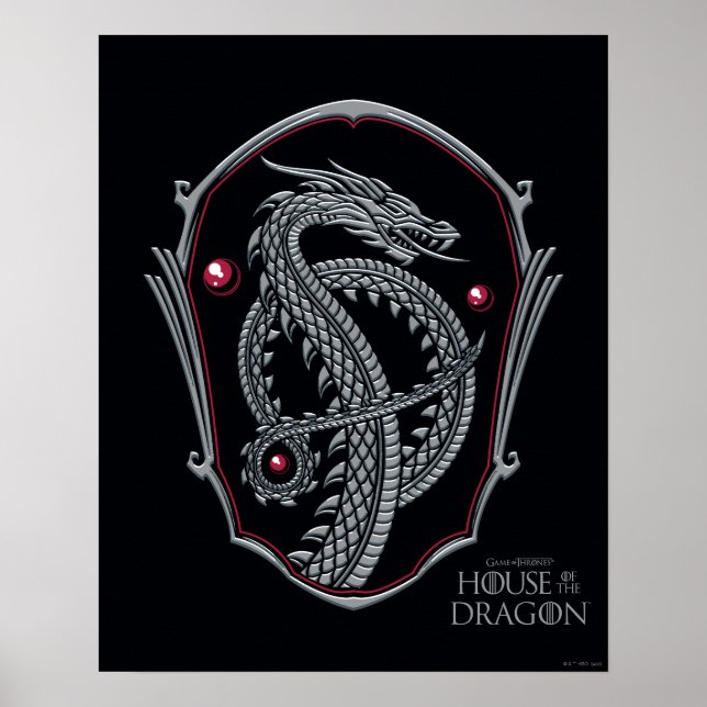 HOUSE OF THE DRAGON Silver Dragon Crest Poster (Vorne)