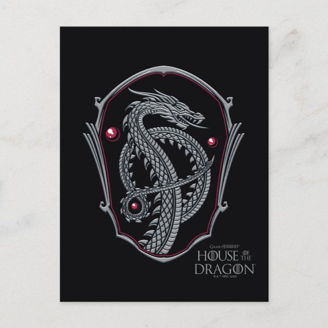 HOUSE OF THE DRAGON | Silver Dragon Crest Postkarte (Vorderseite)