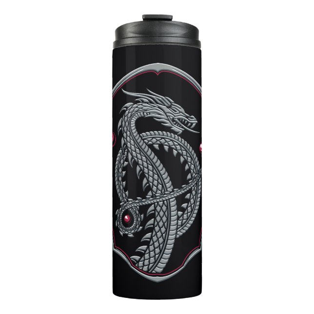 HOUSE OF THE DRAGON Silver Dragon Crest Thermosbecher (Vorderseite)