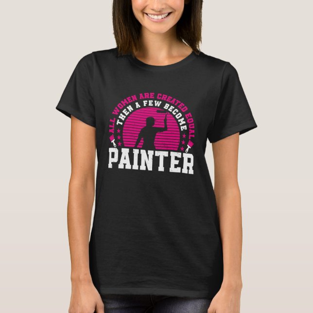 House Painter Decorator Female Painter Girl Retro  T-Shirt (Vorderseite)