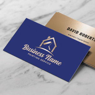 House Painter Navy Blue & Gold Malservice Visitenkarte