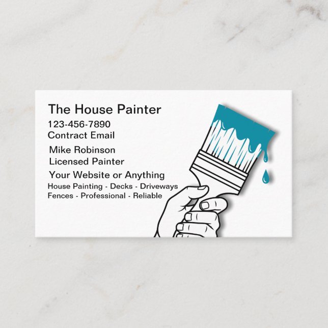 House Painter Unique Modern Business Cards Visitenkarte (Vorderseite)