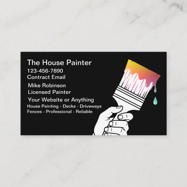 House Painter Unique Modern Business Cards Visitenkarte (Vorderseite)