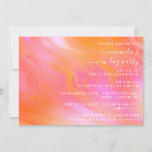 House Party Pastell Rosa Abstraktes Pulver Einladung