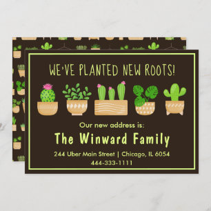 House Pflanze Kaktus Dark Brown Neue Zuhause Ankün Ankündigung