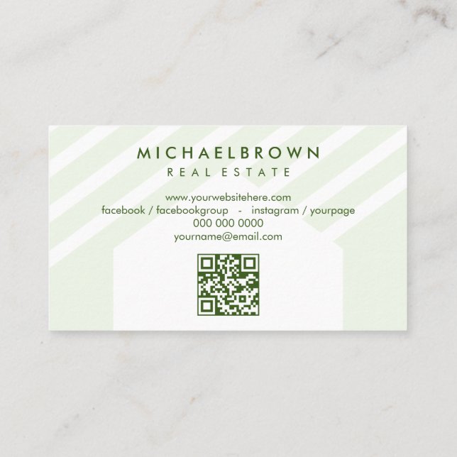 House Roof Real Anwesen QR Code Visitenkarte (Rückseite)