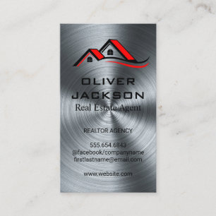 House Roof Top   Metall-Hintergrund Visitenkarte